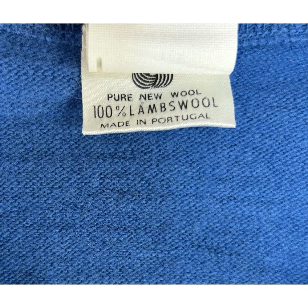 Vtg Honda Blue V-Neck Wool Long Sleeve Men’s Sweater XL